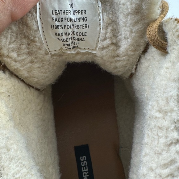 Express suede brown high top Sherpa lined men’s size 10 - Picture 6 of 6